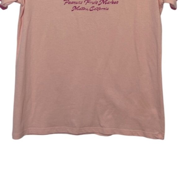 Peanuts Snoopy Tshirt Womens Medium Pink New WOT Fruit Market California - Picture 4 of 6